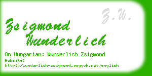 zsigmond wunderlich business card